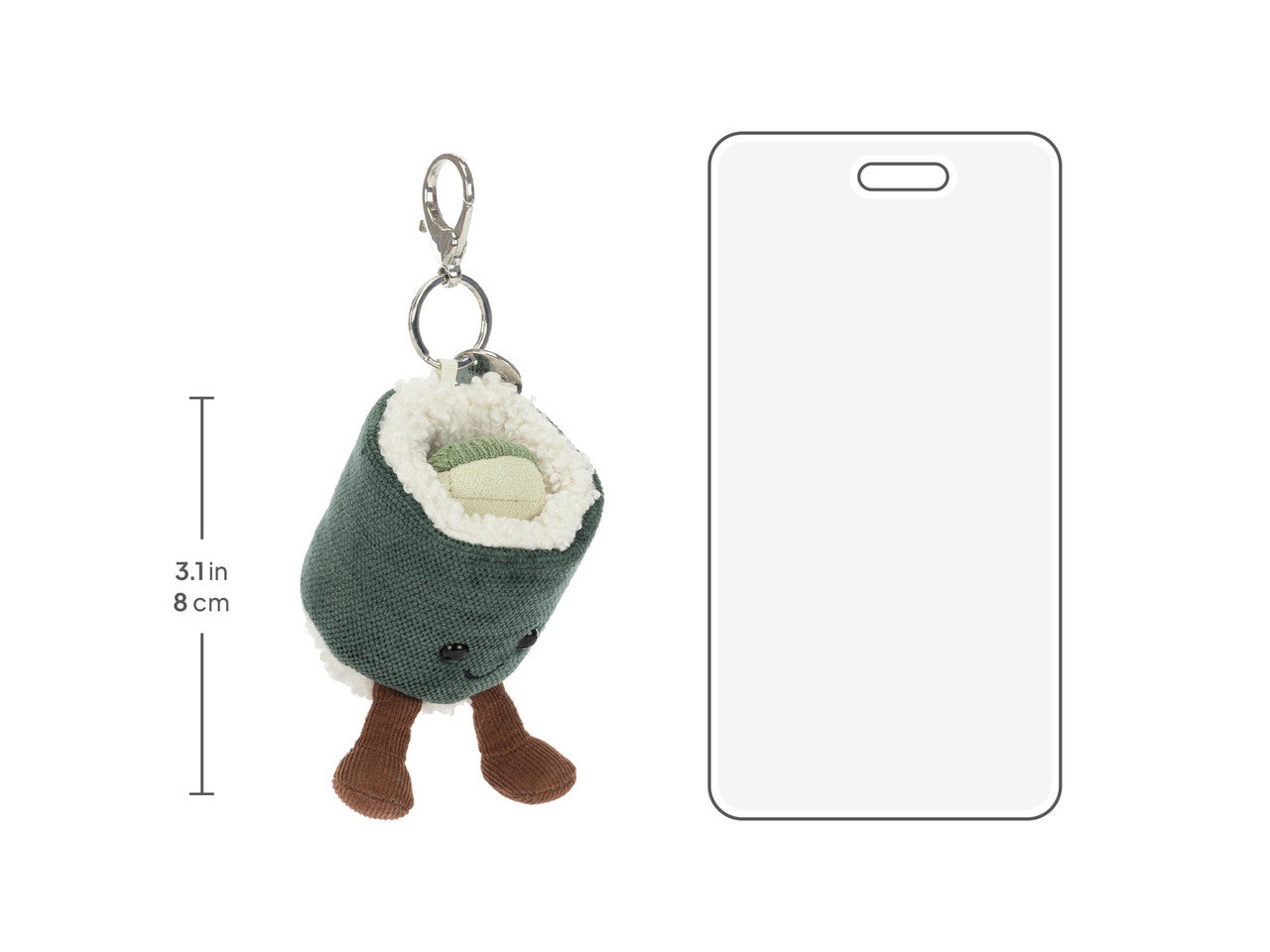 Amuseables ​Hosomaki Key Chain Bag Charm, size chart