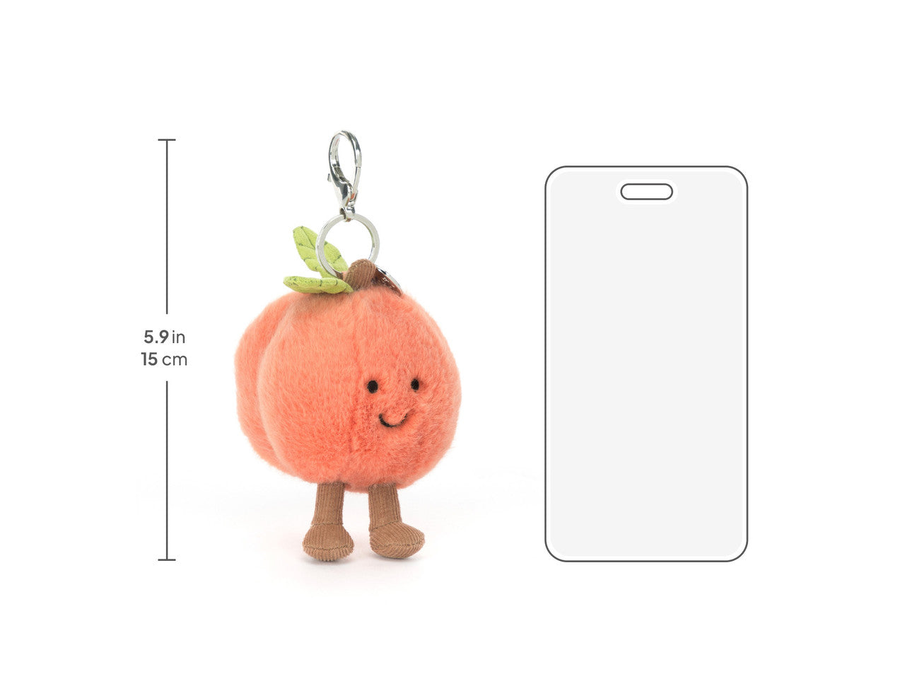 Amuseables Peach Bag Charm, size chart