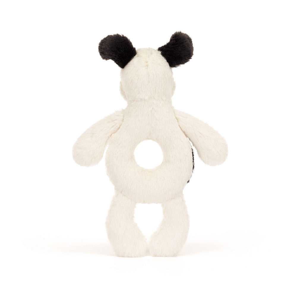 Bashful Black & Cream Puppy Ring Rattle, View 3