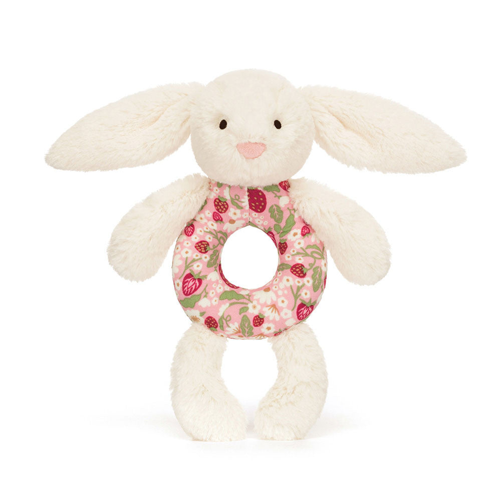 Blossom Cream Bunny 'Berry' Ring Rattle, View 4