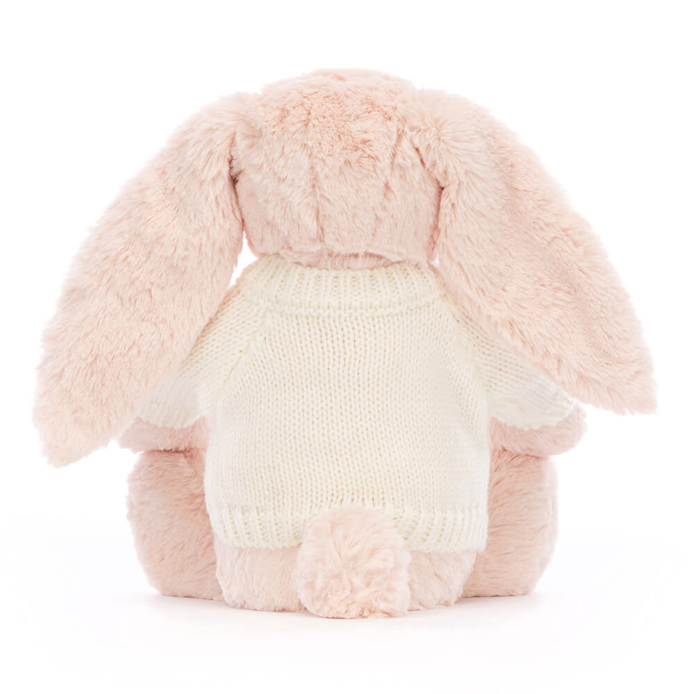 Bashful Blush Bunny with Personalised Cream Jumper, View 3