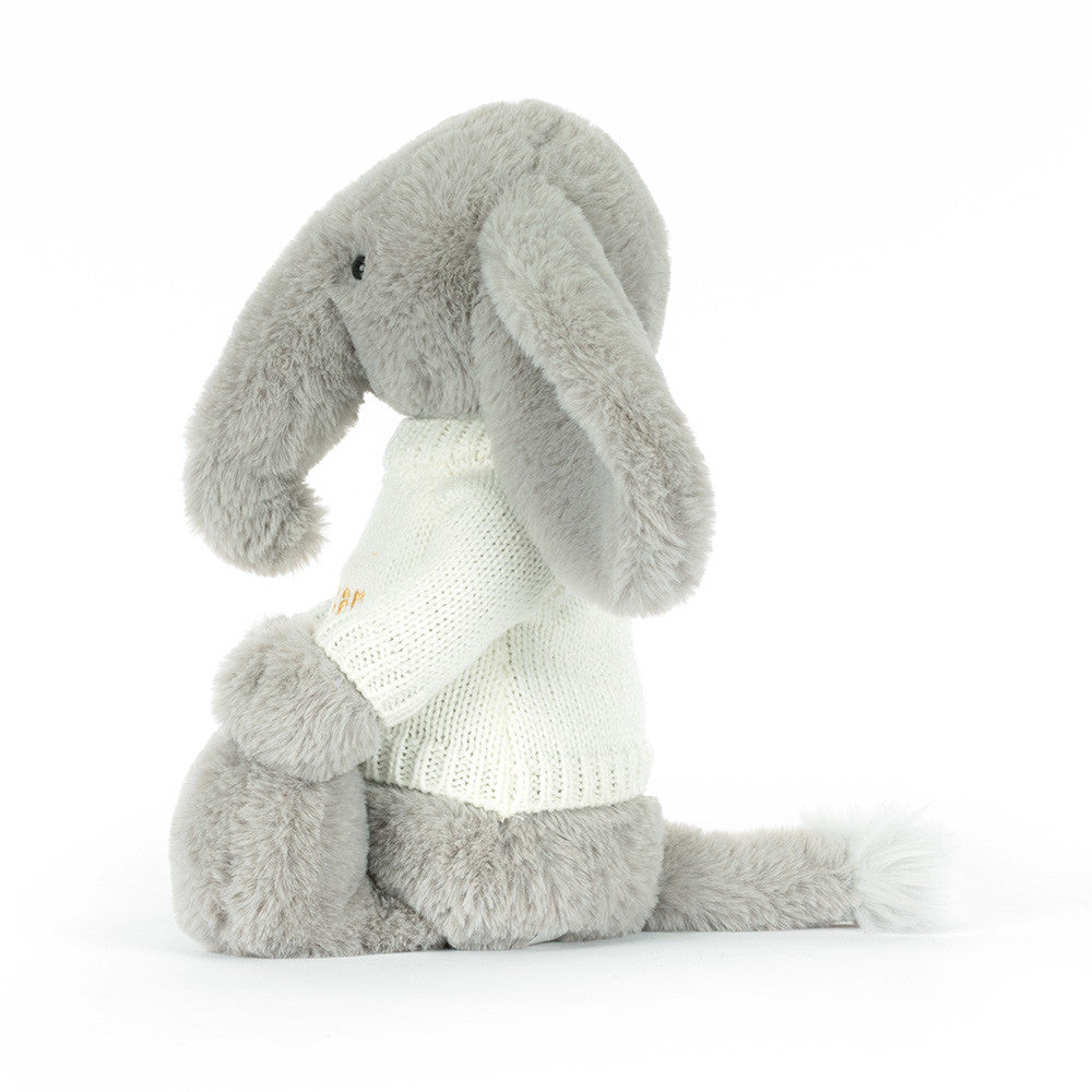 Bashful Luxe Elephant Thuddeus with Personalised Cream Jumper, View 2