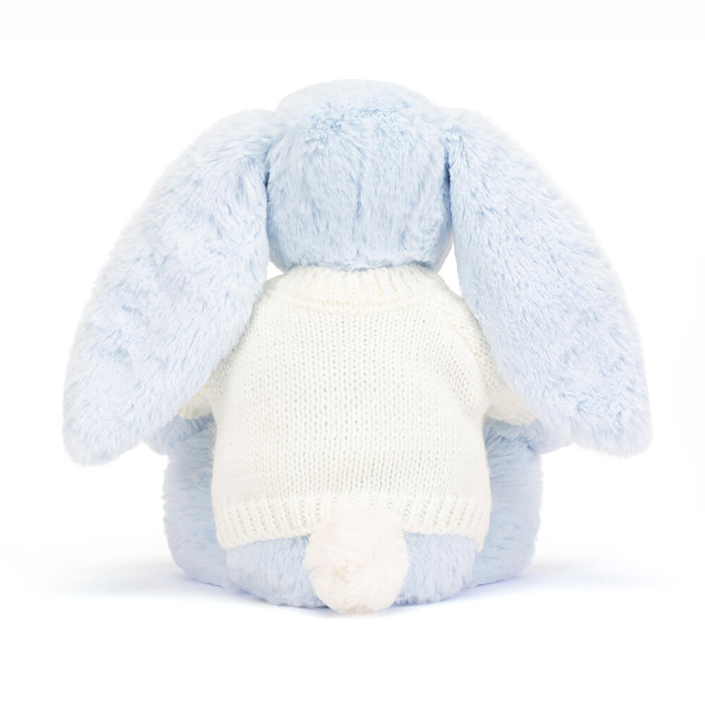Bashful Blue Bunny with Personalised Cream Jumper, View 3