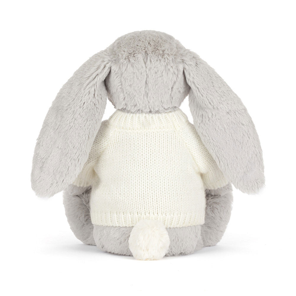 Blossom Silver Bunny 'Bloom' with Personalised Cream Jumper, View 3