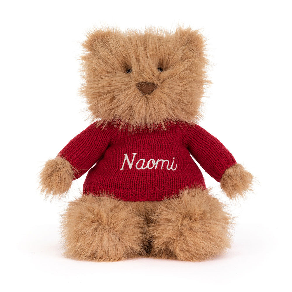 Bartholomew Bear Bouffant with Personalised Red Jumper, View 4