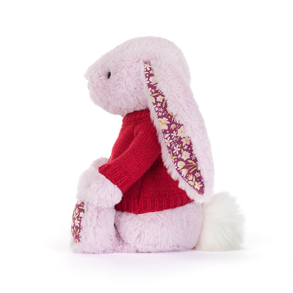 Thistlepop Blossom Luxe Bunny with Personalised Red Jumper, View 2