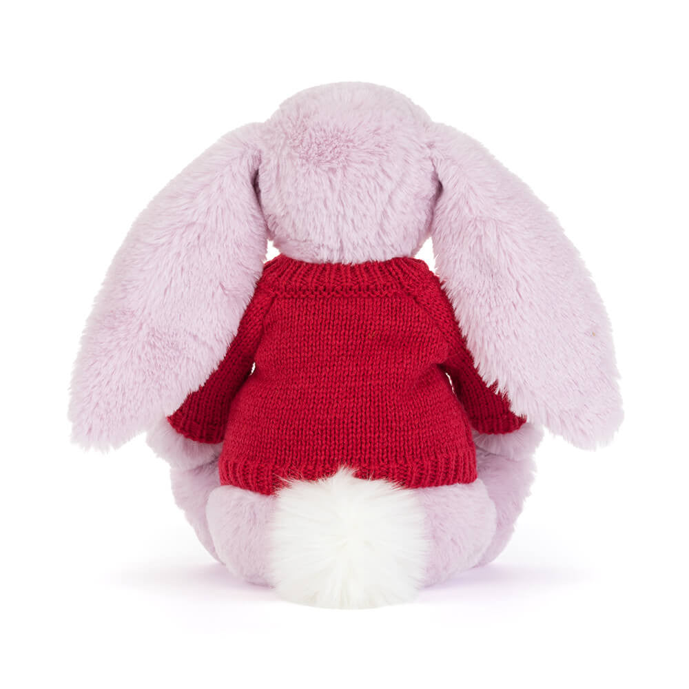 Thistlepop Blossom Luxe Bunny with Personalised Red Jumper, View 3