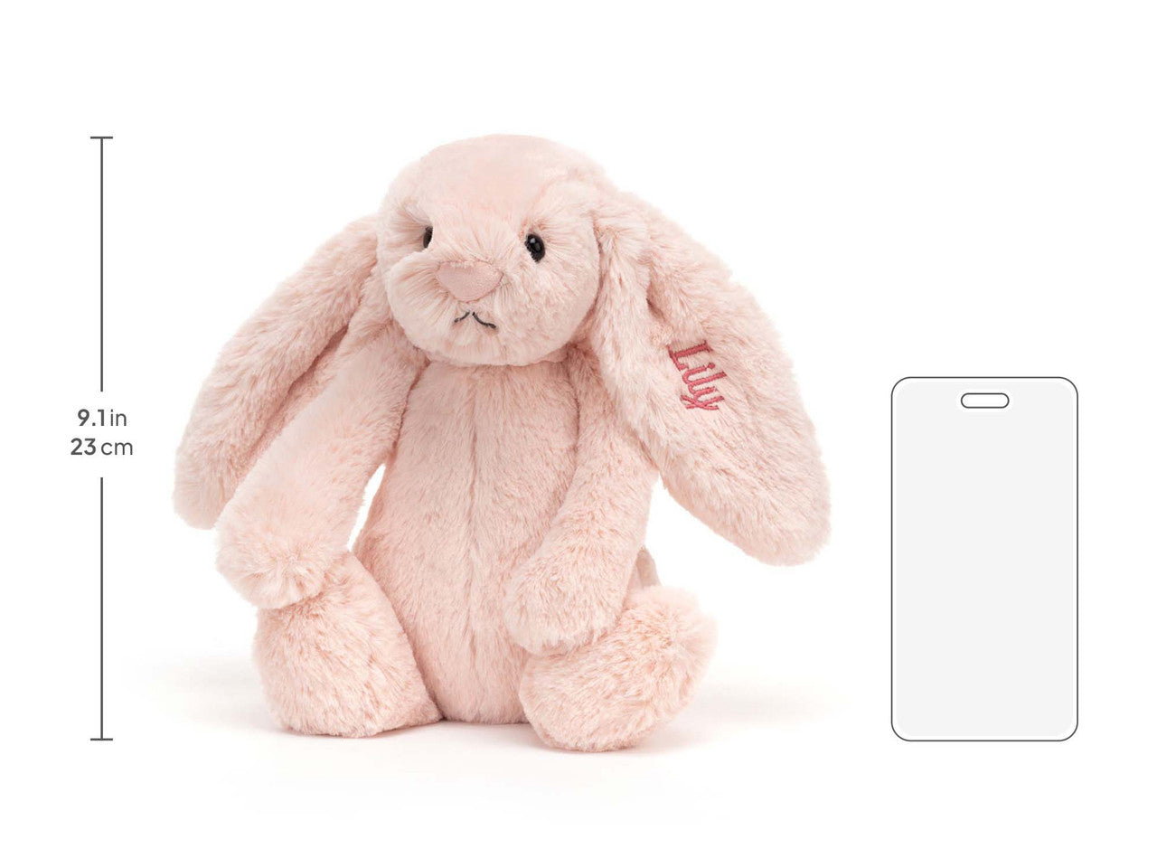 Personalized Bashful Blush Bunny Medium, size chart