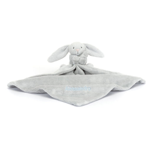 Personalised Bashful Silver Bunny Soother, Main View